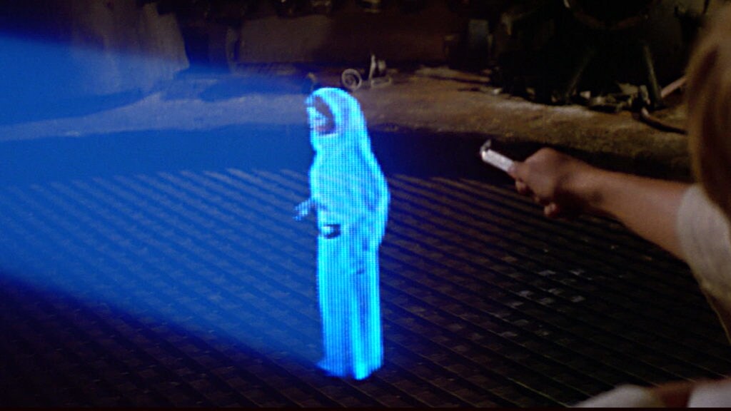 A Princess Leia hologram in Star Wars: A New Hope.