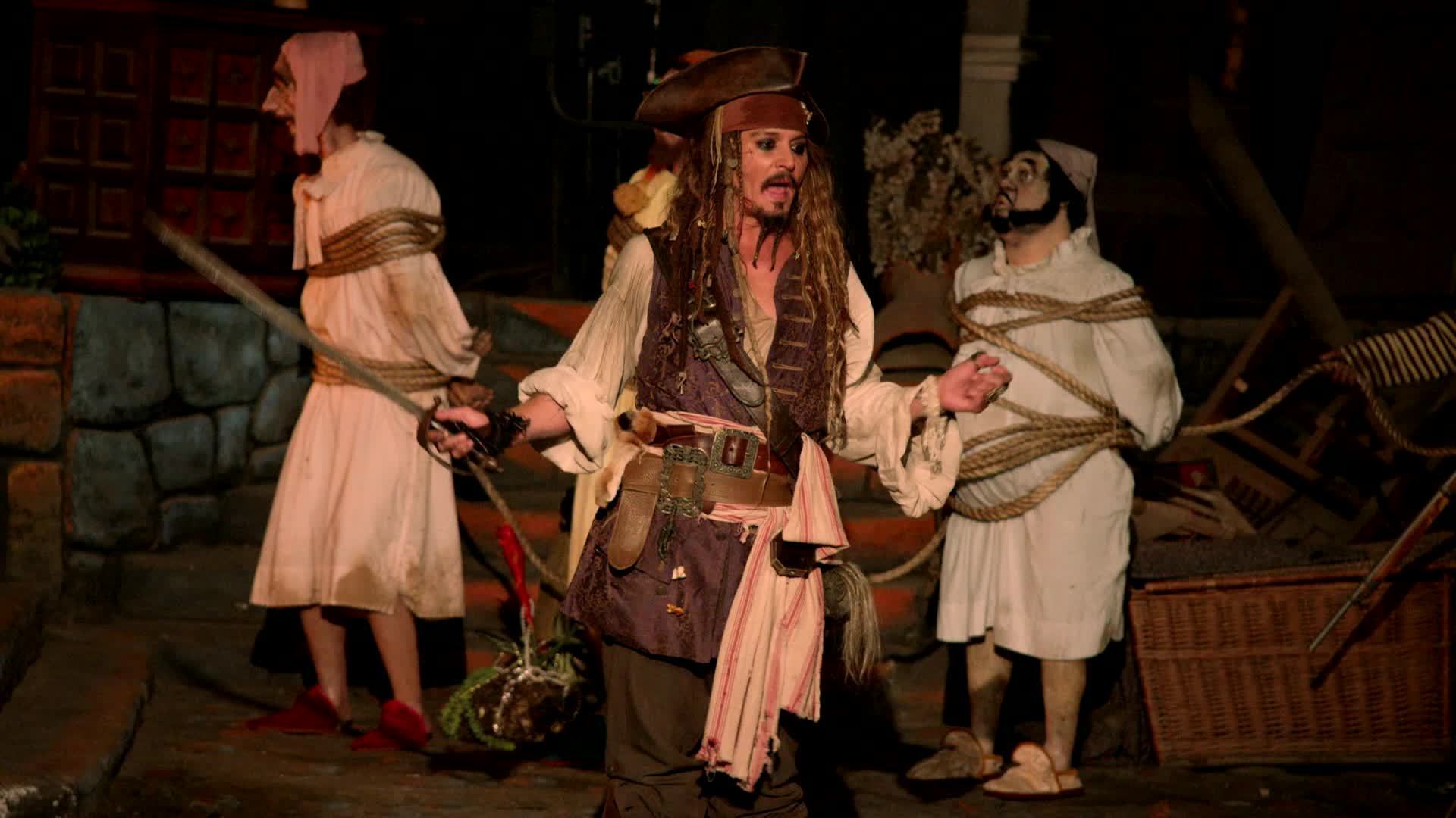 Johnny Depp Surprises Fans as Captain Jack Sparrow at Disneyland!
