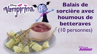 Vampirina - Tuto recette d'Halloween - Balais de sorcière avec houmous de betteraves