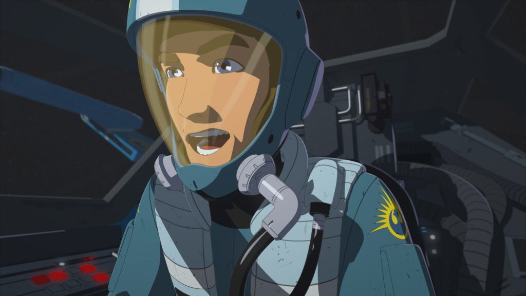 Kaz in his X-wing cockpit in Star Wars Resistance.