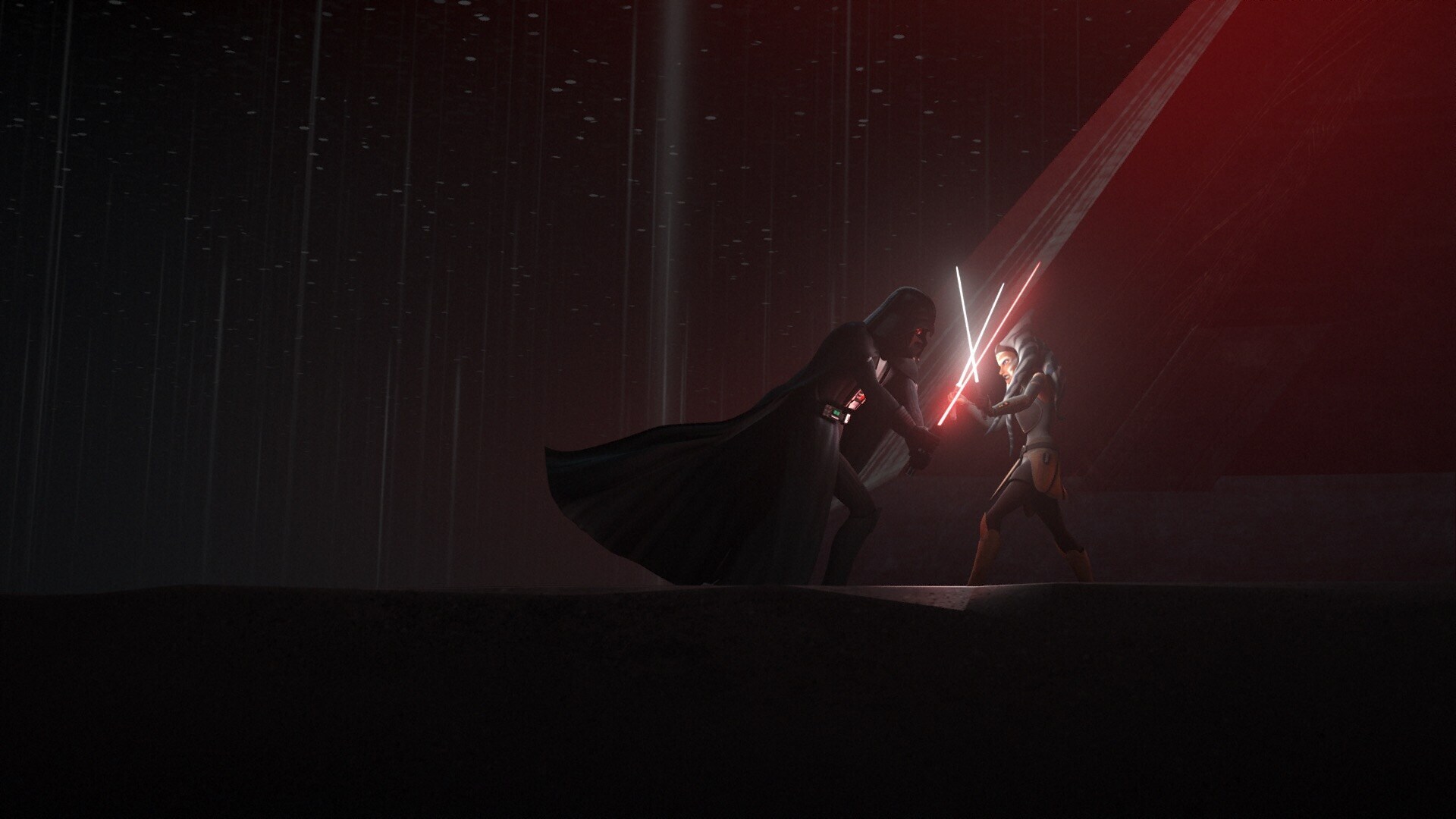 Ahsoka duels Darth Vader