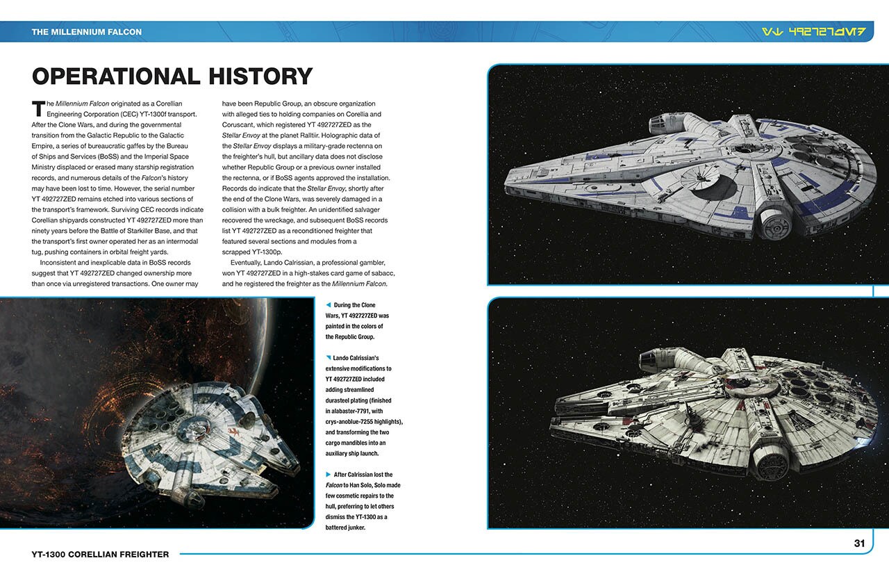 A page from the Haynes Star Wars Millennium Falcon Owners' Workshop Manual.