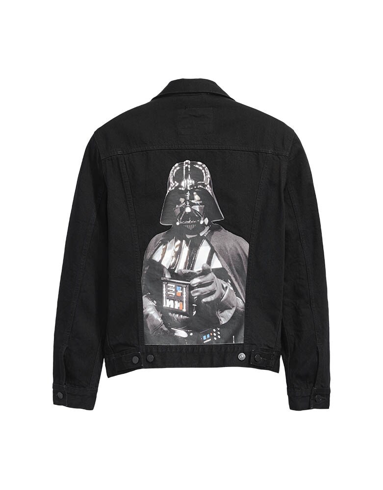 A Levi's jacket printed with a picture of Darth Vader.