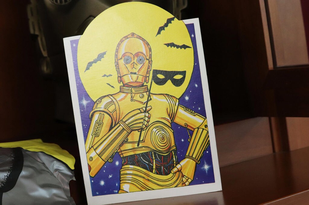 Vintage C-3PO Halloween greeting card.