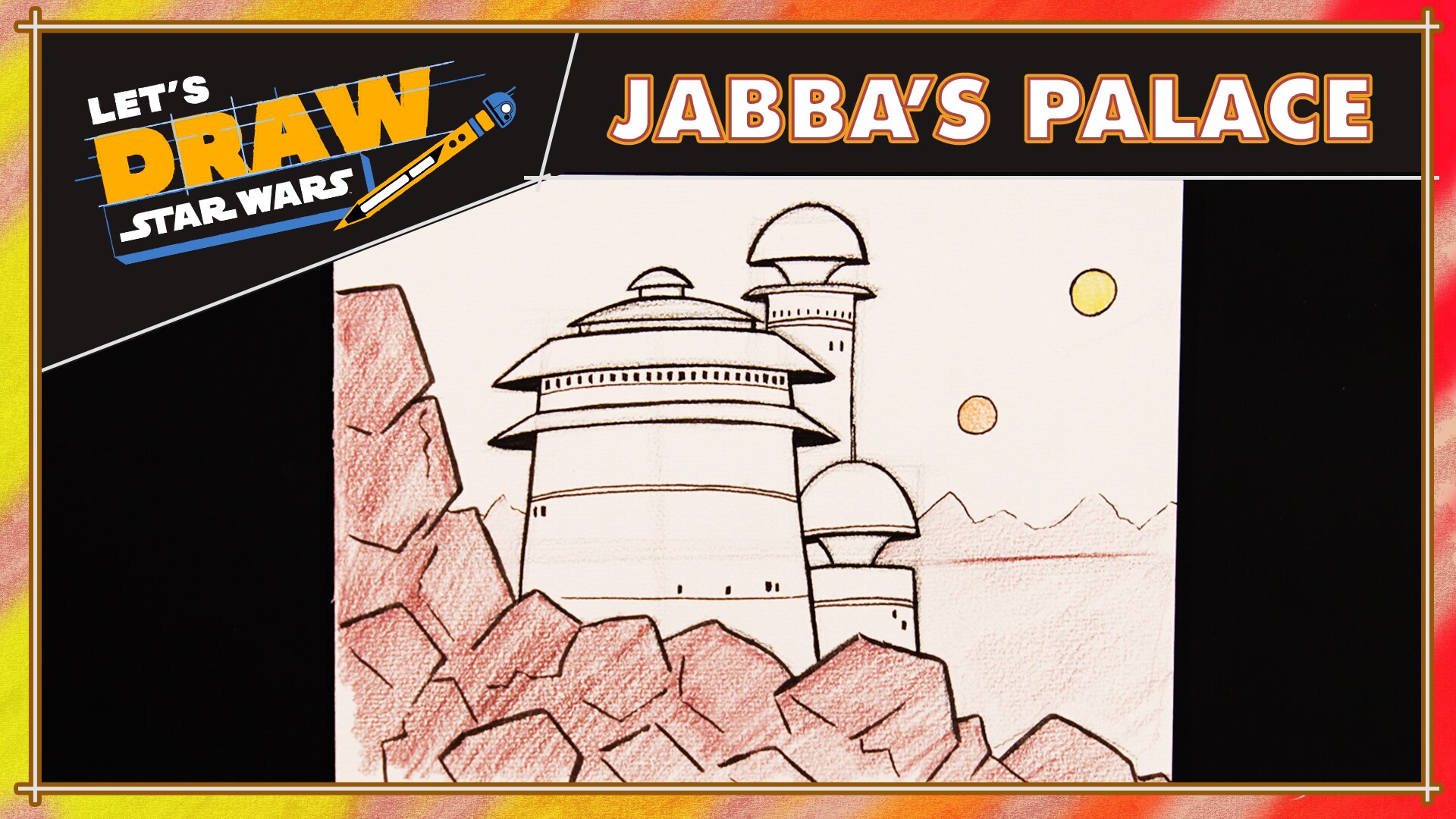 How to Draw Jabba's Palace | Let's Draw Star Wars