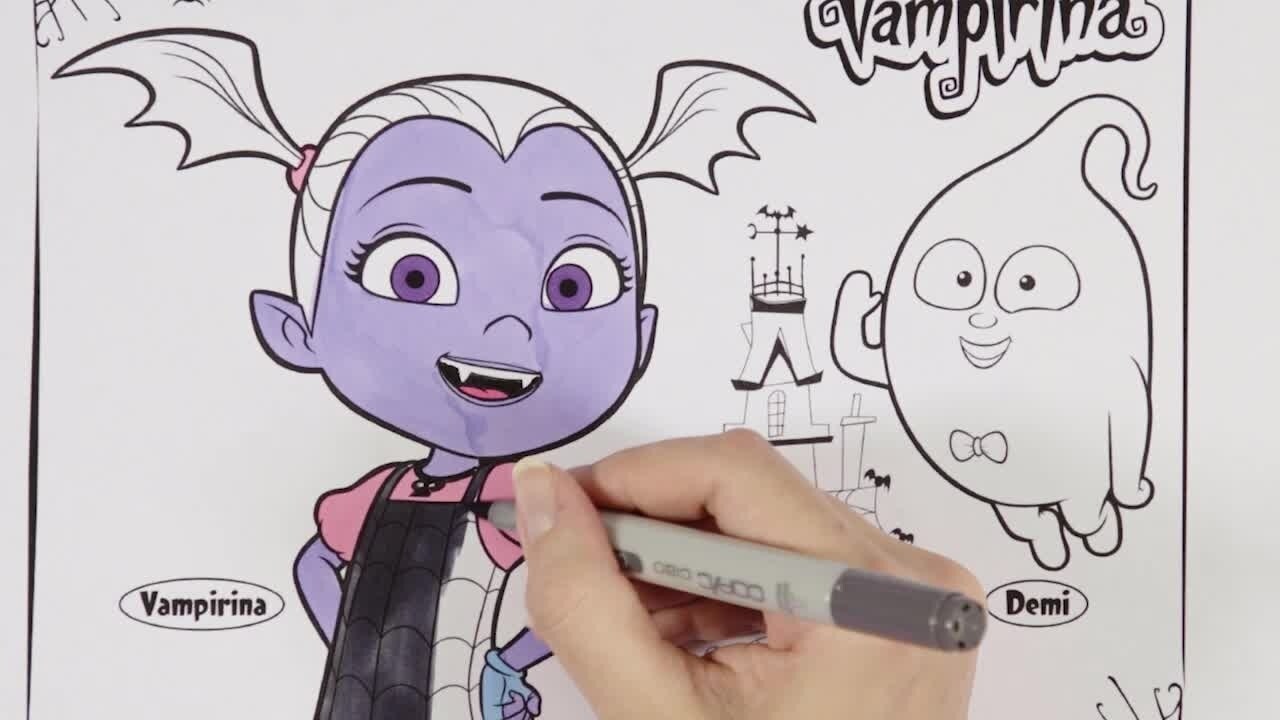 Vampirina and Demi | Disney Junior Colouring Club