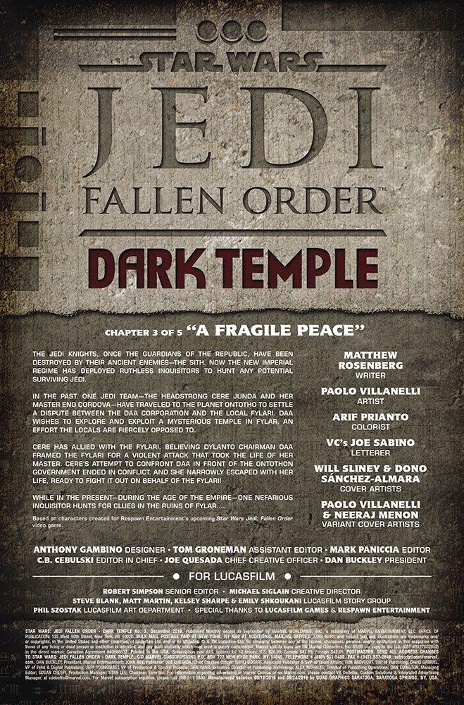 A page from Star Wars Jedi: Fallen Order — Dark Temple issue #3.