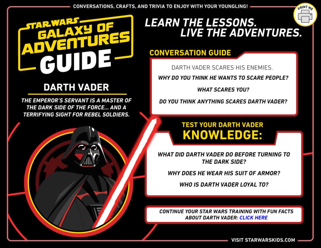 Darth Vader Star Wars Galaxy of Adventures guide.