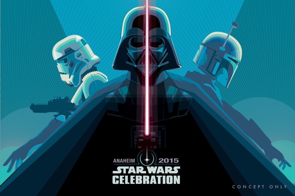 Star Wars Celebration poster by Craig Drake - Vader (blue)