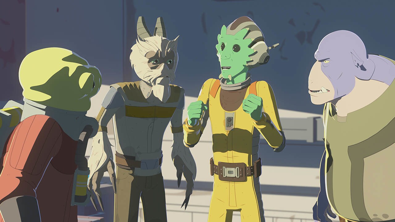 Neeku talks excitedly in Star Wars Resistance.