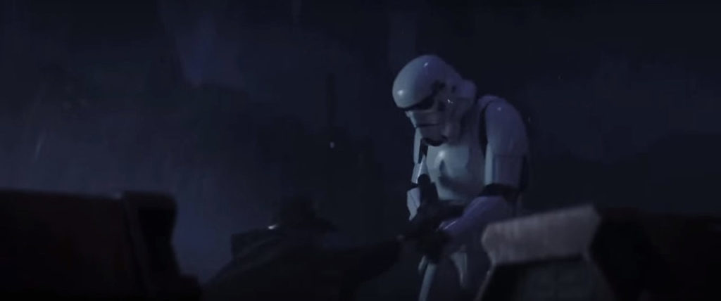 A stormtrooper in Rogue One.