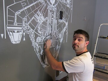 Bryan working on the <i>Star Wars</i> family room.