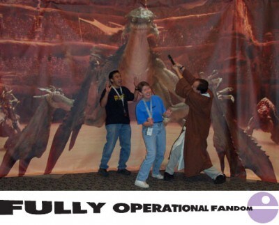 James Floyd, a Star Wars fan, remembers taking pictures with a backdrop of an ackley at the second Star Wars Celebration with other fans.