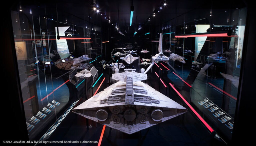 Model ships on display at Star Wars Identities.