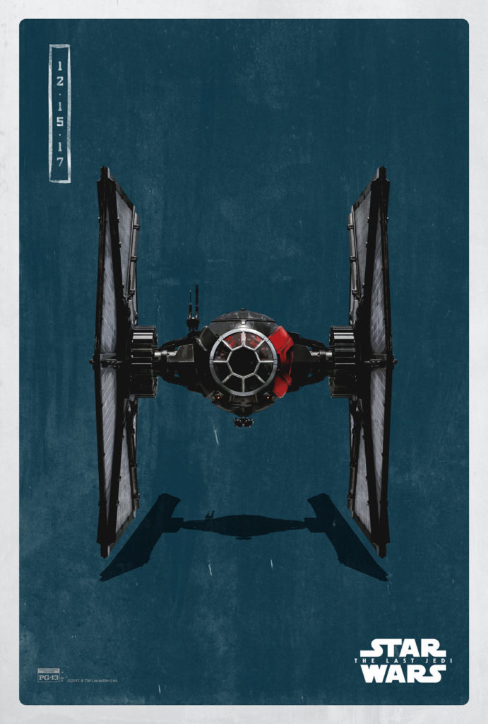A picture of a First Order TIE fighter with a dark blue background.