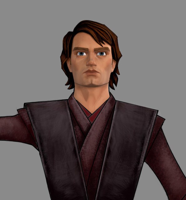 Animation concept art of Anakin Skywalker.