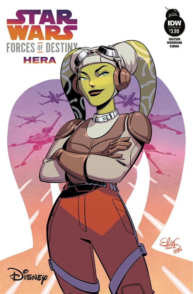 Hera Syndulla on the cover of the Star Wars Forces of Destiny: Hera comic book.