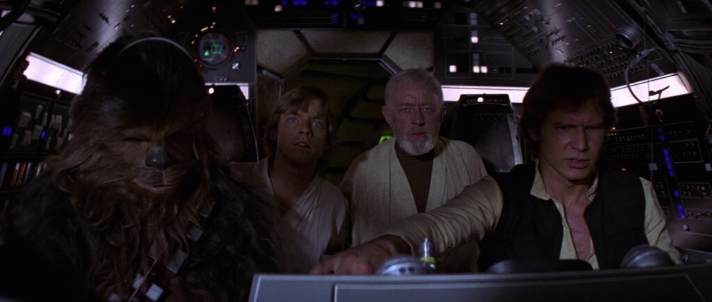 A New Hope - Chewie, Luke, Obi-Wan, and Han on the Millennium Falcon