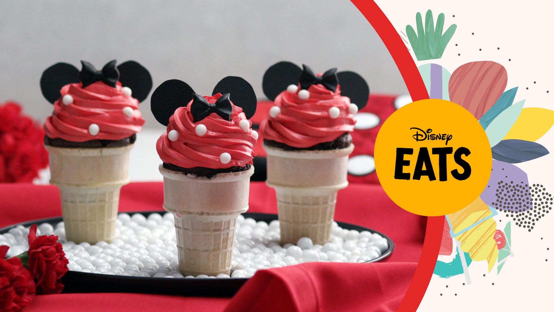 Minnie Mouse Cupcake Cones | Disney Eats x Tastemade