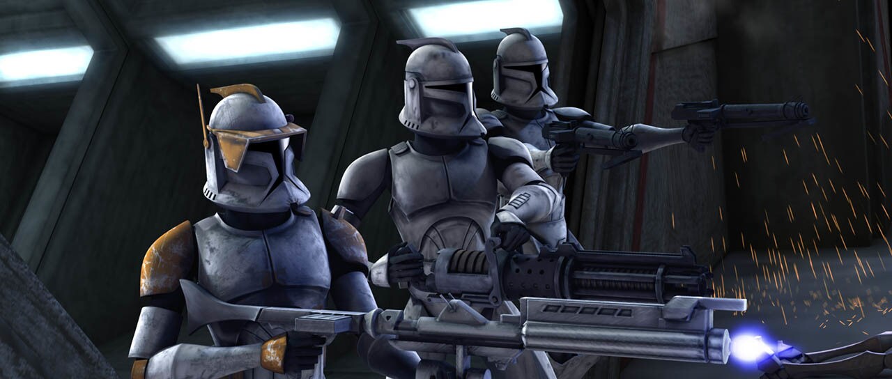 Clone troopers fight back in "Rookies."