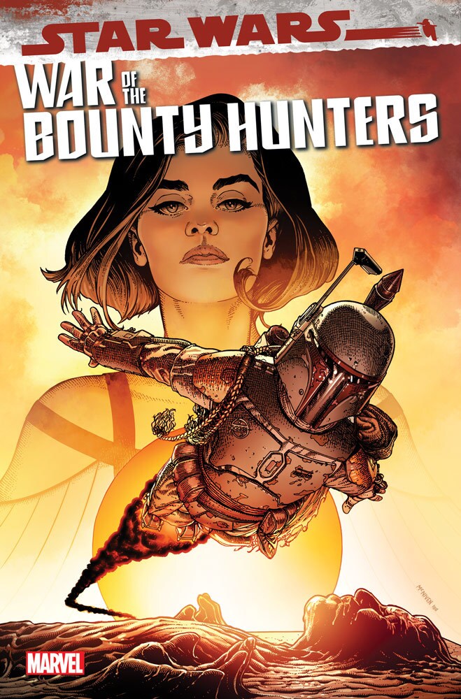 Qi'ra and Boba Fett on the cover of Star Wars: War of the Bounty Hunters #5