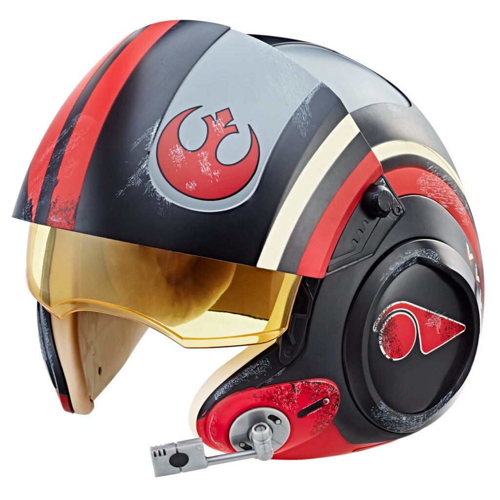 An electronic toy replica of Poe Dameron's helmet.