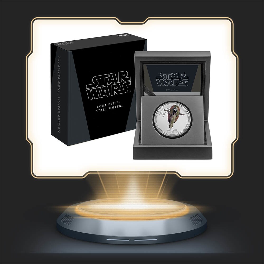 Boba Fett's Starfighter Silver Coin by the New Zealand Mint