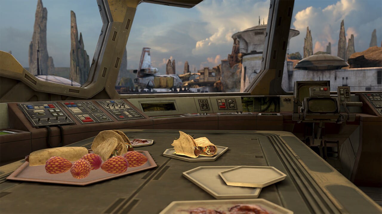 Cantina food shown in Tales from the Galaxy’s Edge