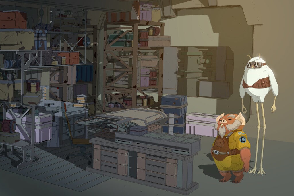 Flix and Orka concept art from Star Wars Resistance.