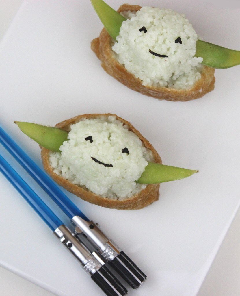 Yoda Inari Sushi with lightsaber chopsticks