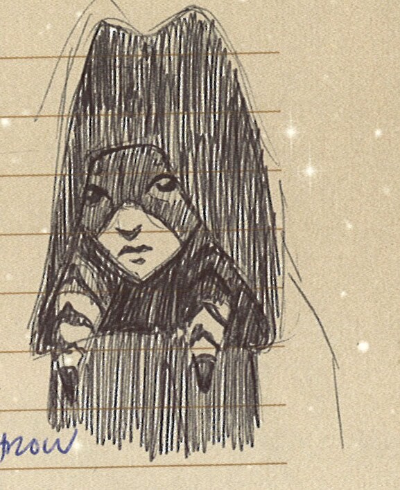 An early, rough sketch of Ahsoka Tano.