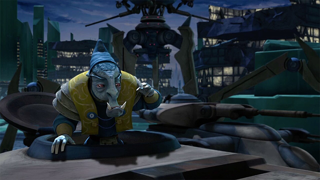General Whorm Loathsom stands in the open hatch of his AAT in The Clone Wars.