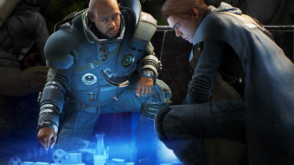 Saw Gerrera and Cal Kestis in Star Wars Jedi: Fallen Order.