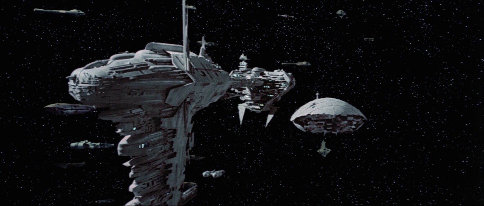 The Nebulon-B frigate as seen in Star Wars: The Empire Strikes Back.