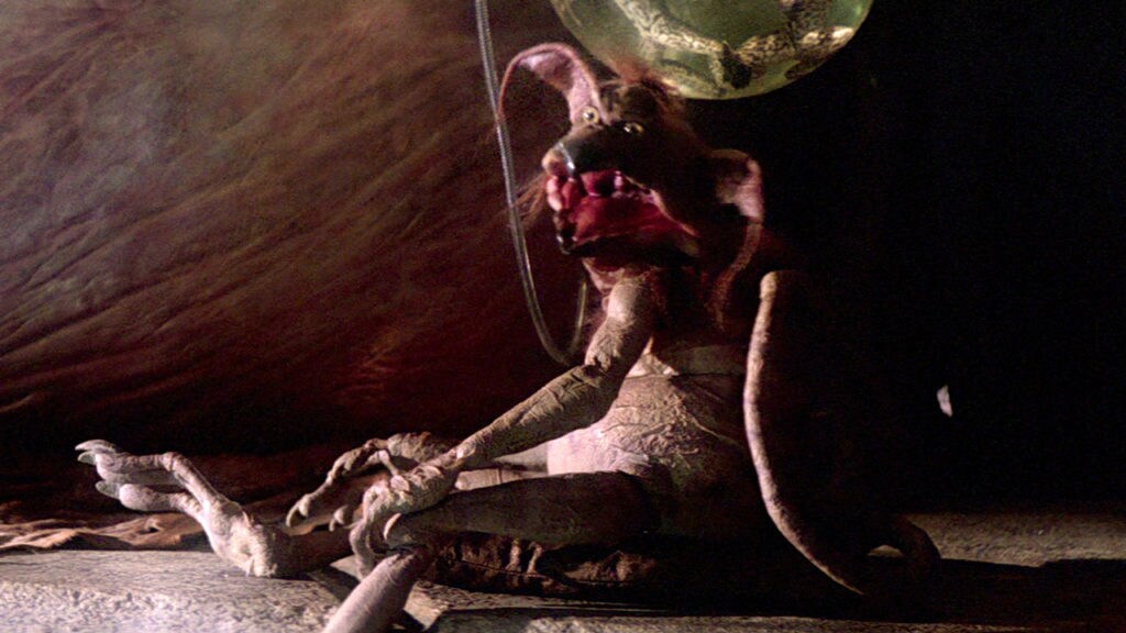 Salacious Crumb laughs in Star Wars: Return of the Jedi.