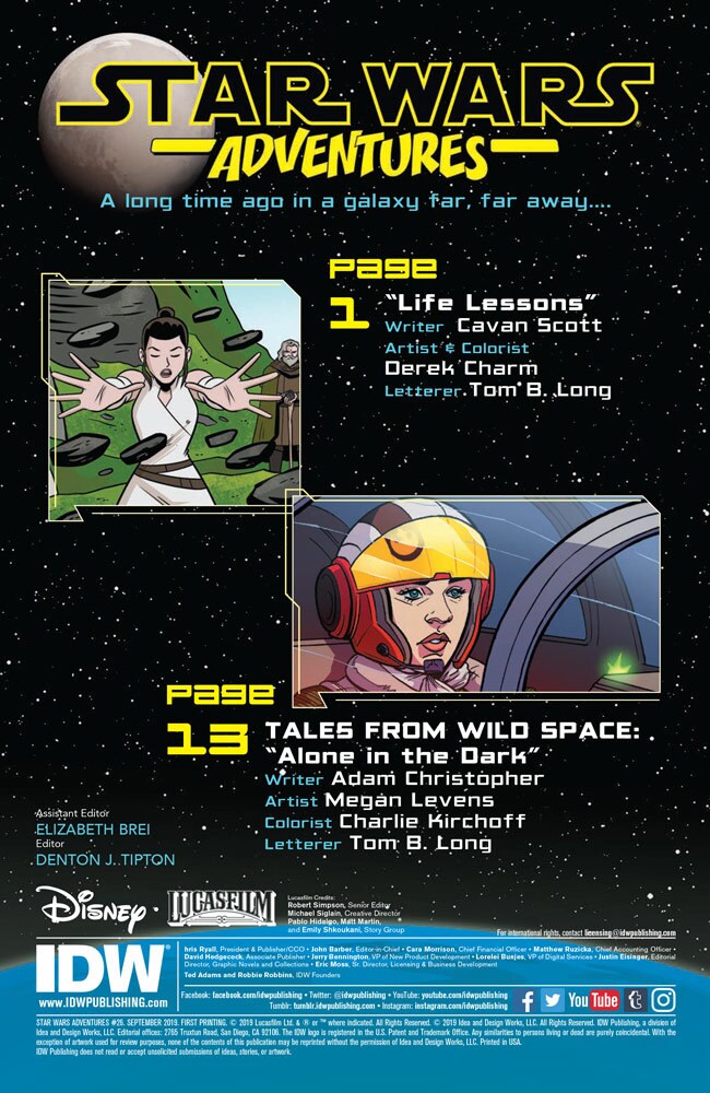 Star Wars Adventures #26 intro page