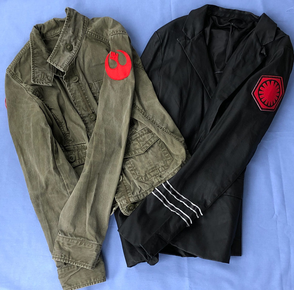 Ordinary jackets used for last-minute Star Wars cosplay.