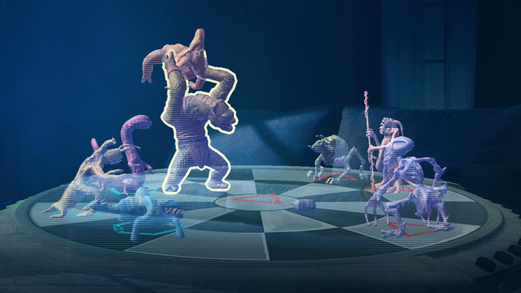 The game dejarik, also known as holochess, in Star Wars: Jedi Challenges, an augmented reality experience.