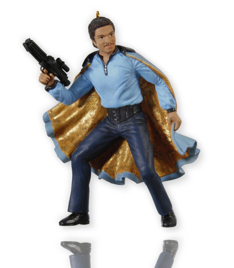 A Lando Calrissian Christmas tree ornament.