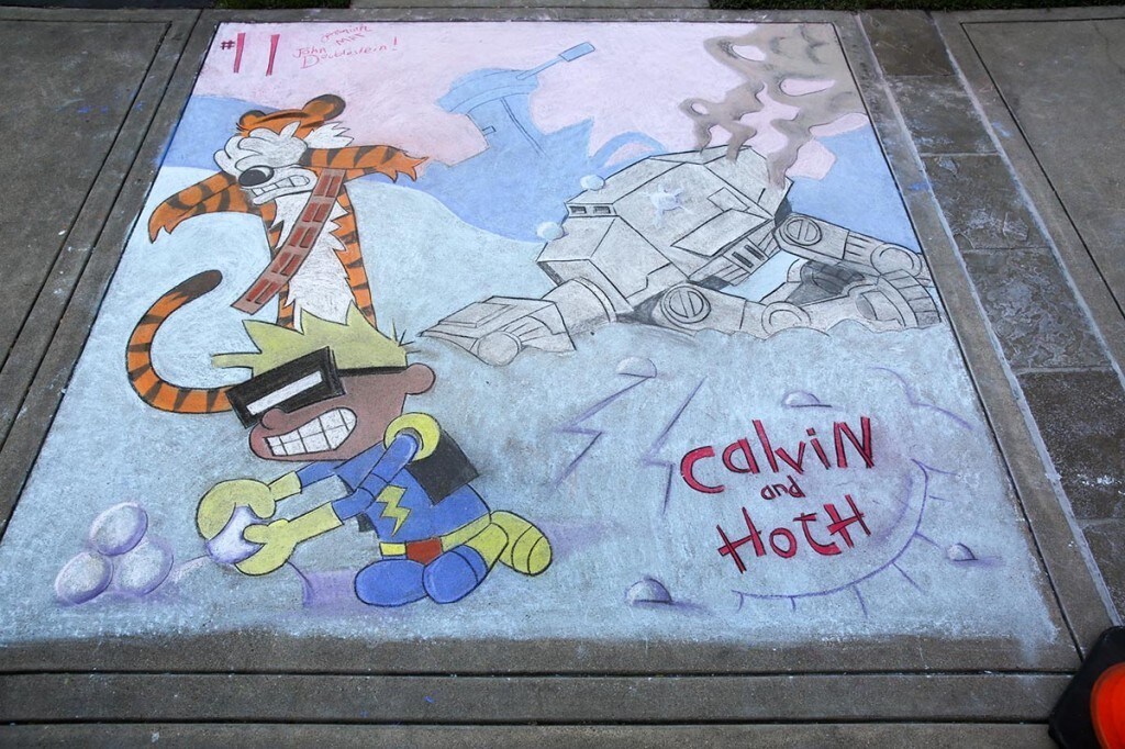 First place: “Calvin and Hoth” by Let’s Chalk About It