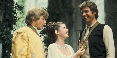 Han and Leia at the medal ceremony in A New Hope