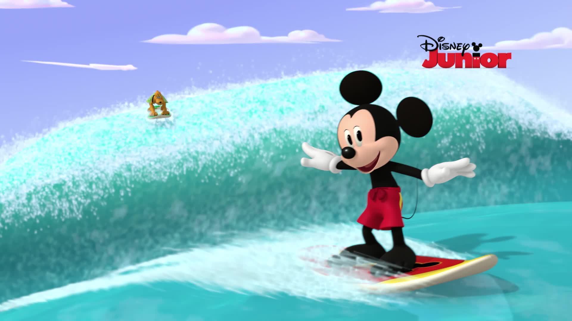 Mickey Mouse e Seu Amigo Pluto | Vamos Surfar, Mickey