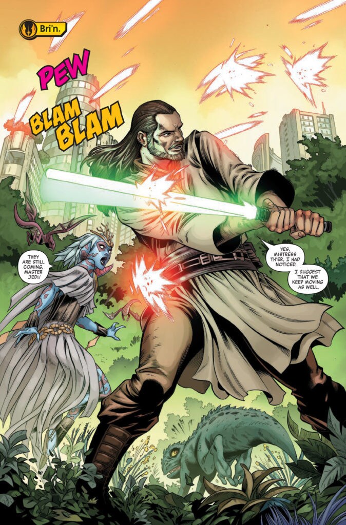 Qui-Gon Jinn battles in Age of Republic: Qui-Gon Jinn.