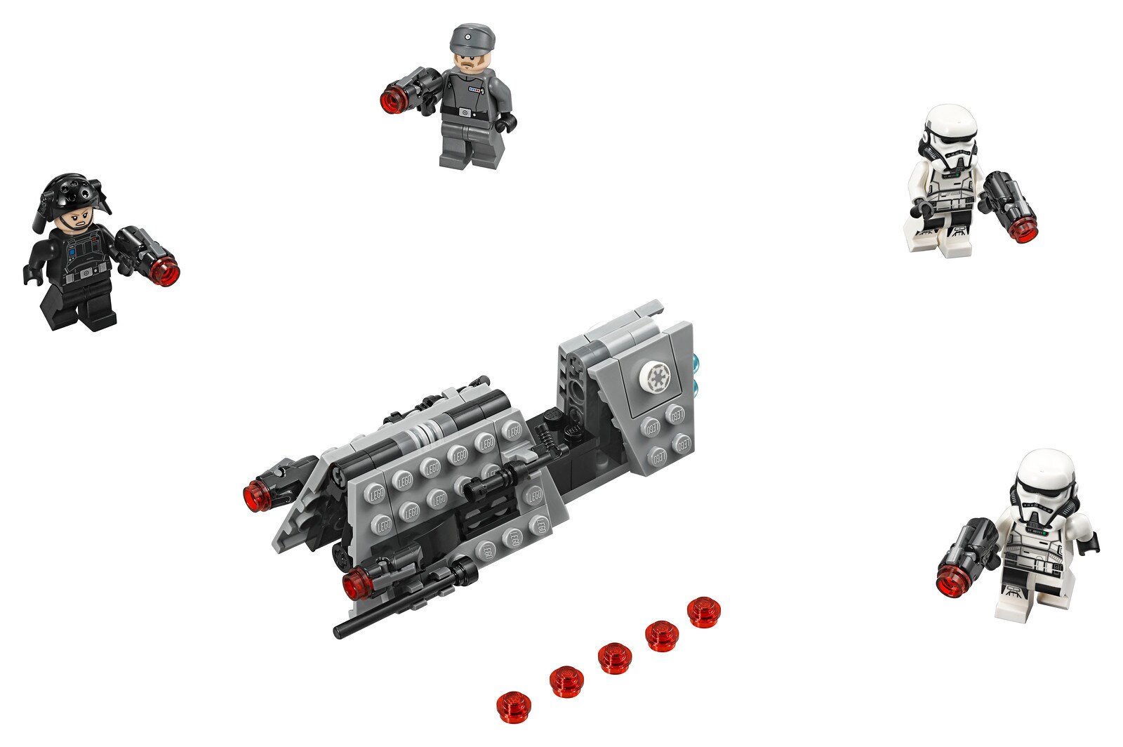 The Lego Star Wars Imperial Patrol Battle Pack featuring an Imperial Emigration and Recruitment Officers, stormtroopers, and a patrol speeder.
