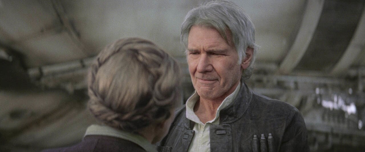 Han and Leia say goodbye in The Last Jedi