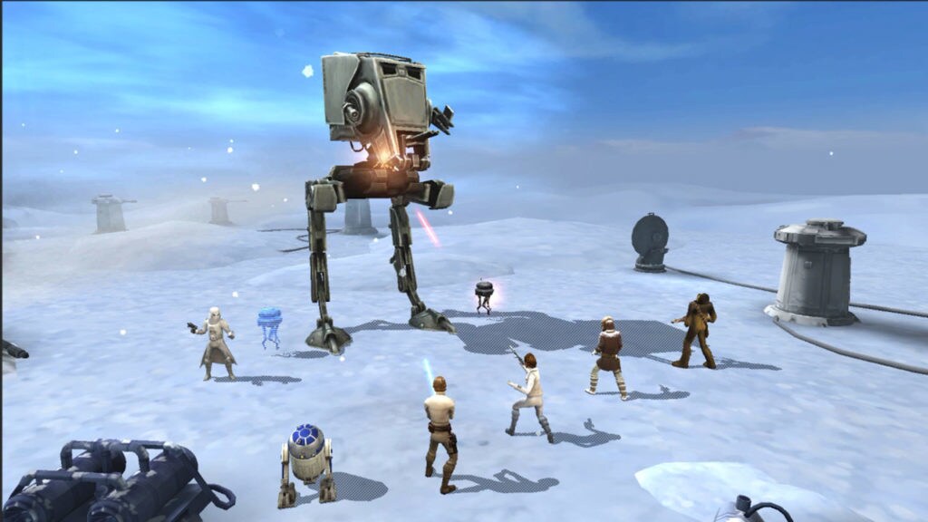 A new battle mode in Star Wars: Galaxy of Heroes with characters fighting on Hoth.
