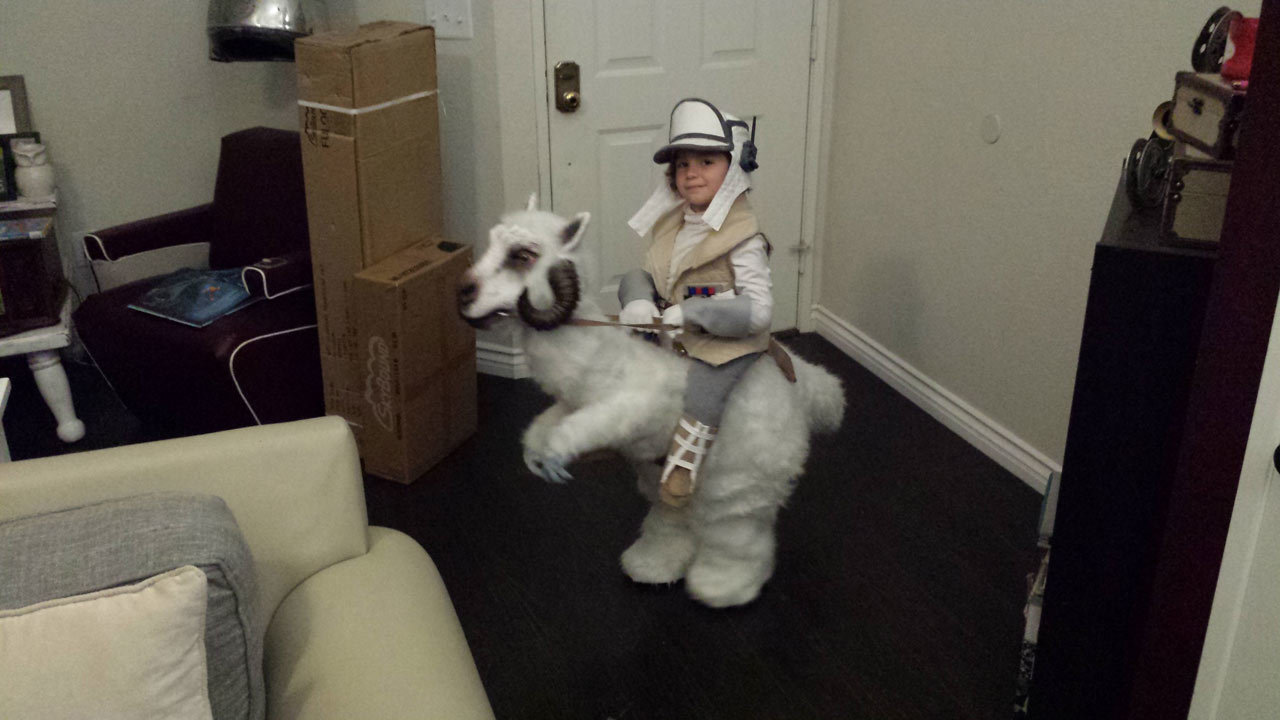 How Clint Case Won Halloween with a Tauntaun-Riding Luke Skywalker Costume for His Son