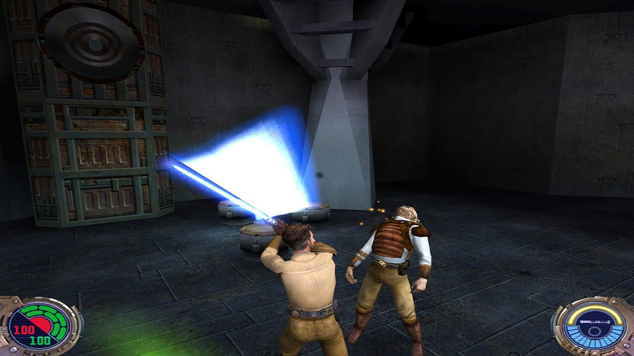 Kyle Katarn battles in Jedi Outcast.