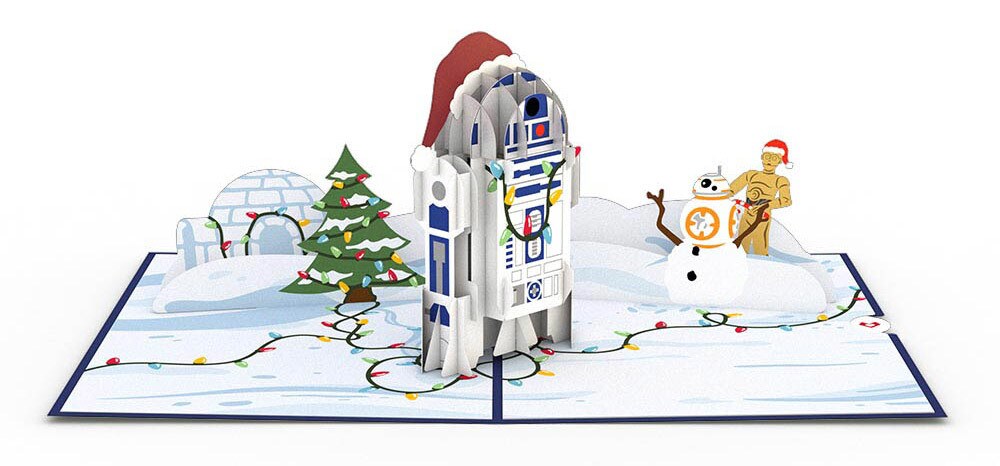 A Star Wars Lovepop card featuring R2-D2 for the holidays. 