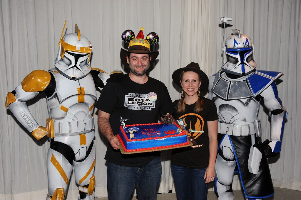 Dave came to Disney's Star Wars Weekends on his birthday and Captain Rex surprised him on stage with a cake! The entire audience sang Happy Birthday to him!